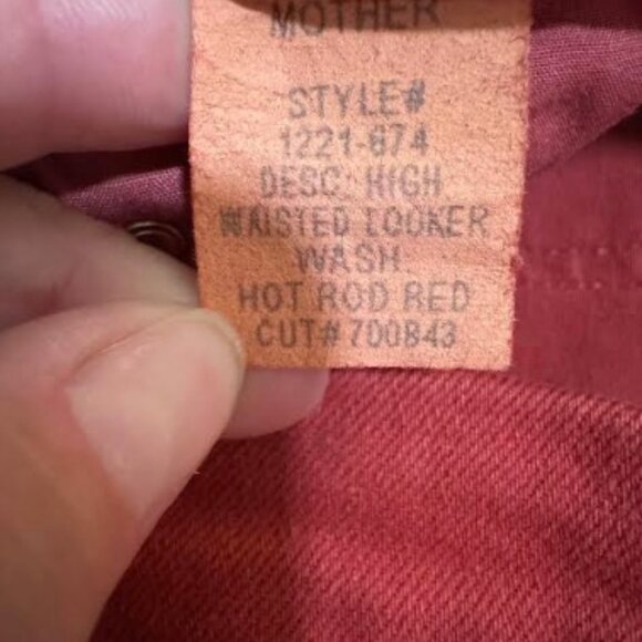 Mother Denim High Waisted Looker in Hot Rod Red - Picture 6 of 10